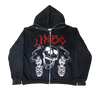 SHOOTER RHINESTONE ZIP HOODIE BLACK