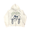 SHOOTER RHINESTONE ZIP HOODIE WHITE